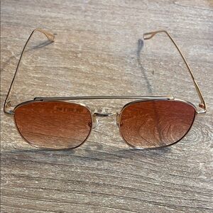 Free People Stylish Gold Sunglasses with Orange Lenses